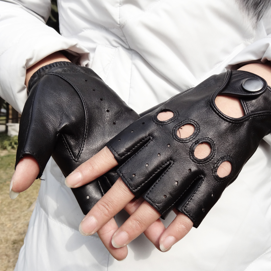 New design custom fingerless leather gloves