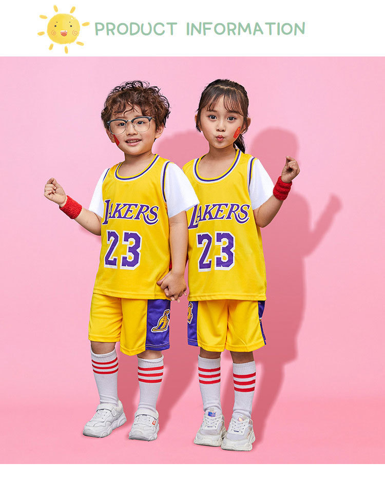 Kids basketball suit set Boys and girls jerseys Sports School leave two kids