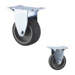 2'' Gray TPR Wheel Light Duty Casters Fixed Rigid One Direction