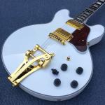 High quality hollow body jazz electric guitar,The White Guitar, the real abalone