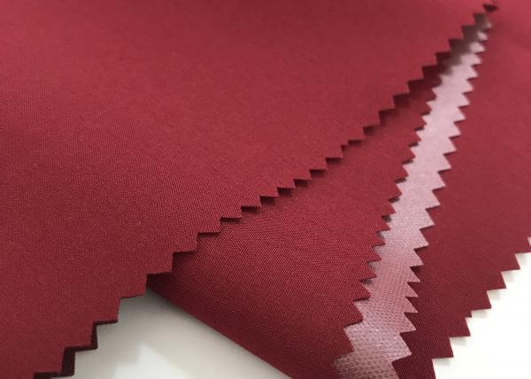 Quality 95%polyester 5%spandex 100D 4way stretchblend fabri lamination waterproof worker red color customized fabric for sale
