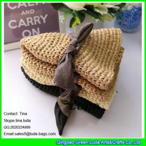 Wholesale LDMZ-012 2016 summer hand crochet hat foldable paper straw cap hat with bowknot from china suppliers