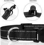 Black Reflective Sublimation Dog Collar Adjustable Nylon Dog Collar
