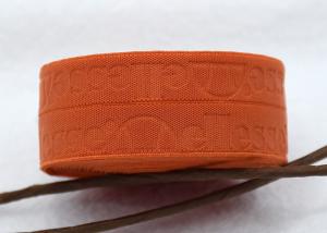 China Debossed Customized Logo On 25mm Nylon Elastic Webbing 25mm for cycling wear on sale