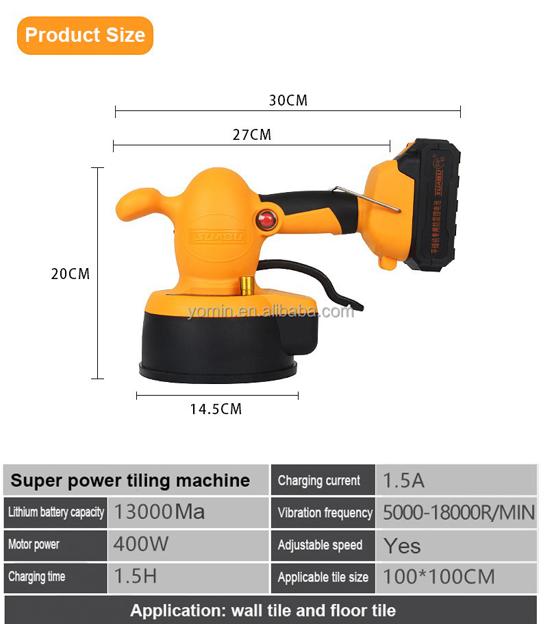 21V Tiles Automatic Paving Tools Tile Laying Vibrator, Tile Installation Machine, High-power Paving brick Wall