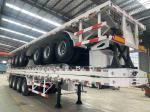 CIMC New 3-Axle Flatbed Skeleton Semi-Trailer Steel Container Truck with Wabco