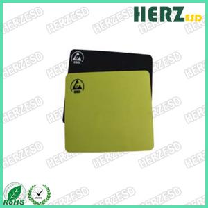 China Size 18 X 22cm ESD Safe Office Supplies , ESD Mouse Pad Black / Yellow Color on sale