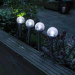 White Two LEDs Decorative Ball Solar Garden Decoration Lights