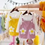 Children's Girls Corduroy Suspender Skirt Set