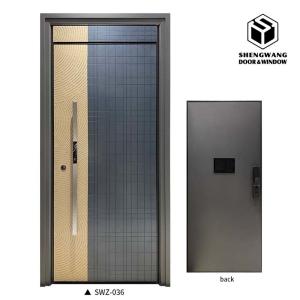 Wholesale Swing Gold Aluminium Commercial Entrance Doors Main Exterior Aluminum Frame Exterior Door from china suppliers