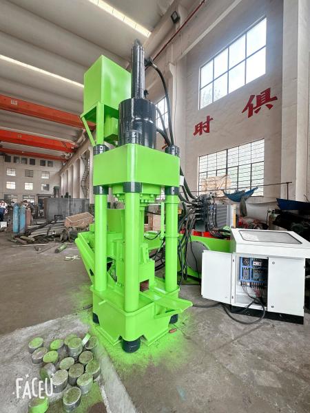 30KW Motor Metal Briquette Press Efficiently Briquetting Metal Chips Into Dense
