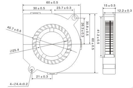 RoHS 6.8CFM12V DC Centrifugal Blower CE Approval For Ventilation