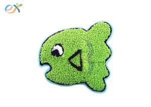 Wholesale Twill Background Cute Cartoon Green Color Laser Cut Towel Chenille For Bag from china suppliers