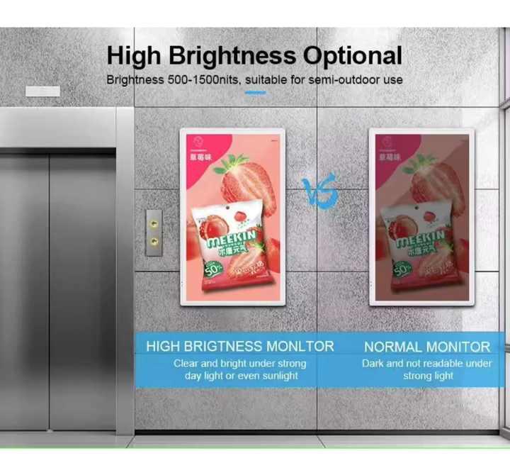 Indoor Elevator Media Wall Mounted Digital Advertising Screen For Customizable Advertising Display 05
