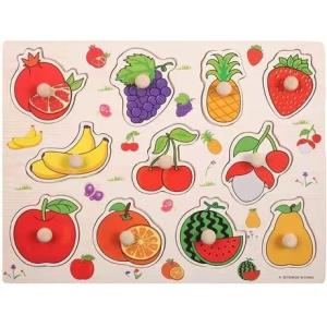 China Hand Grasp 3D Montessori Wooden Jigsaw Puzzle For Infant Education on sale