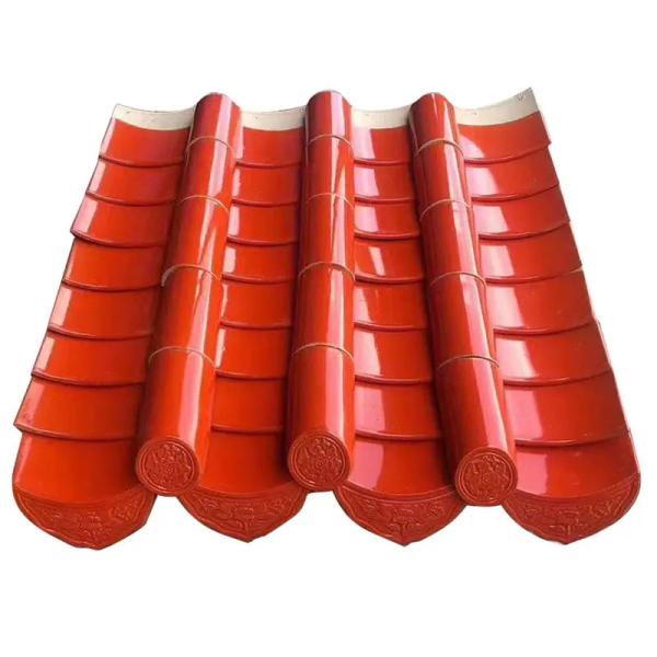 Antique Glazed Chinese Temple Roof Tile Ceramic Material Cultural Preservation