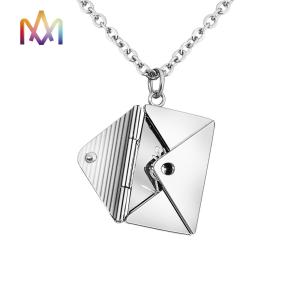 Wholesale 50cm Chain Envelop Pendant Necklace With Your Pillow Talk Inside 3 Colors Available Jewelry Gifts from china suppliers