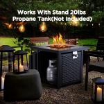 28"D x 28"W x 25"H Square Outdoor Propane Fire Pit Table 50000 BTU Steel