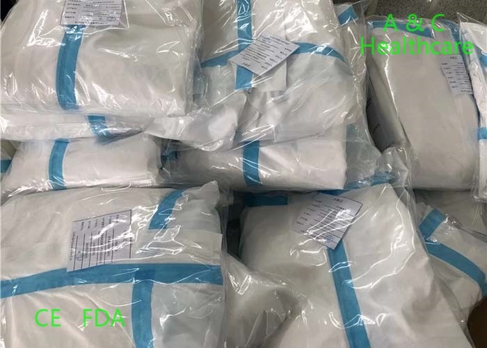 Blue PP Non Woven Disposable Protective Gowns Soft Hand Feeling 115*137 Cm