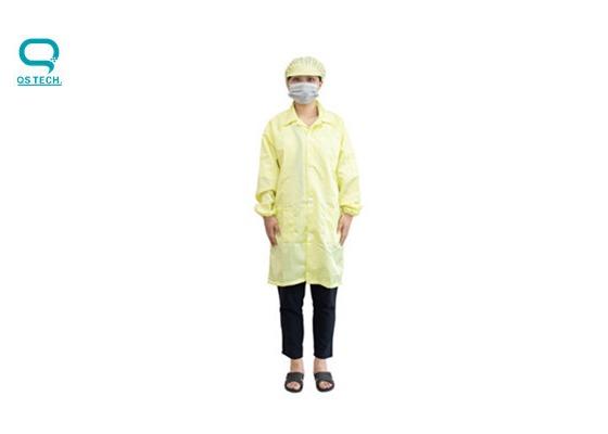 Dust-Free Safety Turn Collar Washable Blue ESD Anti Static 5mm Stripe Clean Room