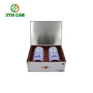 Wholesale Tea Tin Can Commercial Two Round Tin Plate Containers Box 90×145 mm from china suppliers