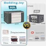 90L LARGE STORAGE BAGS, 6 PACK CLOTHES STORAGE BINS FOLDABLE CLOSET ORGANIZERS