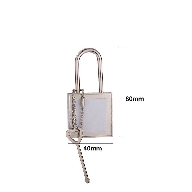 Blank Metal Sublimation Love Lock With Key Customized Sublimation Blanks