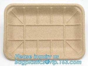 Wholesale corn starch biodegradable meat tray corn starch dinnerware sets biodegradable cake tray Rectangular Tray Paper Food Tra from china suppliers