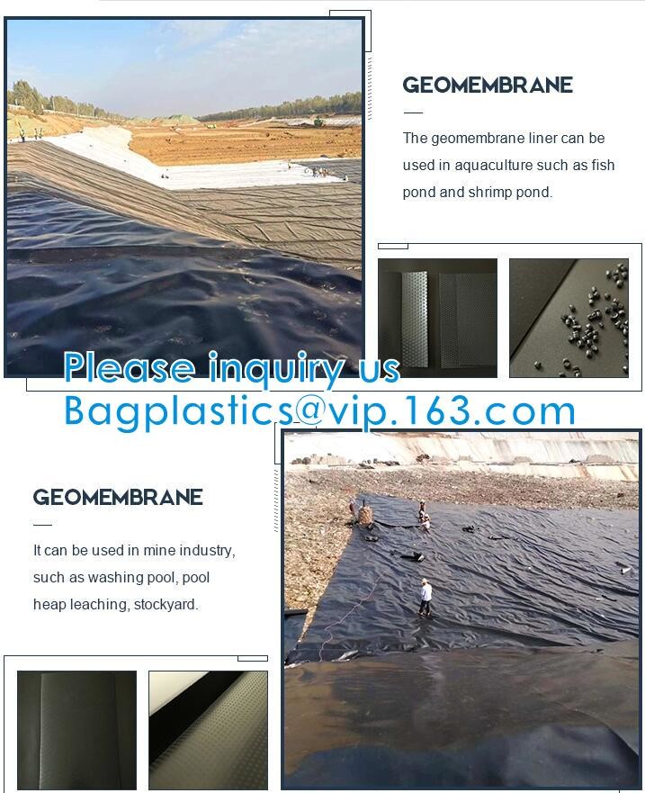 Construction Builder Film Waterproof Dampproof Clear / Black Plastic Poly Film Rolls PVC EPDM PONDS LINER Geomembrane