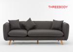 3 Seat Contemporary Bedroom Furniture Recliner Dark Grey Fabric Sofa