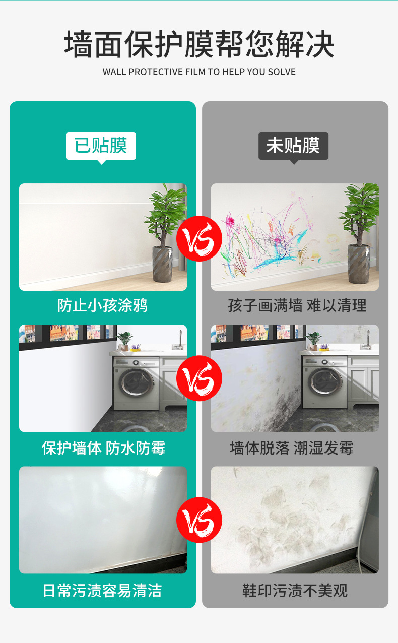Modern Design Style Transparent Protective Film for Interior House Decor and Wall Decoration