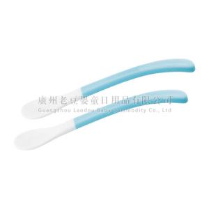 China Baby Feeding Spoon High Quality Silicone Baby Spoon Flatware Lovely Gifts For Baby Kids on sale
