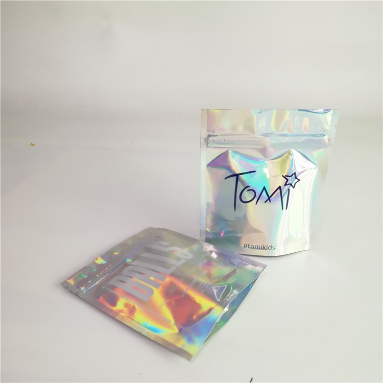 Custom Accepted Holographic Cosmetics Packaging Bags with Zipper