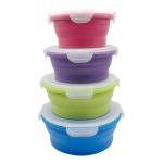 Wholesale 4 Sets Microwavable Food Storage Containers Safe leakproof Silicone