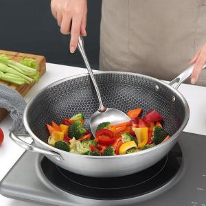 Wholesale New Arrival Frying Pan Honeycomb Panci Frypan Non Stick Hybrid Stainless Steel Frying Pan from china suppliers
