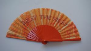Wholesale Beauiful Folding Hand Fans Business Gifts Fabric Fan With Plastic / Wooden Handle from china suppliers