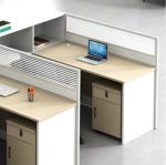 Modern Simple Staff Screen Office Desk And Chair Combination 3 People Wooden