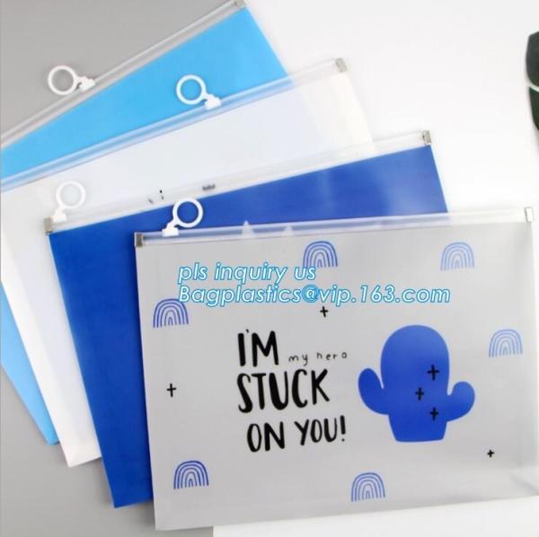 stationery bags file zipper bag, Frosted Plastic EVA Garment Packing Bag, Suit