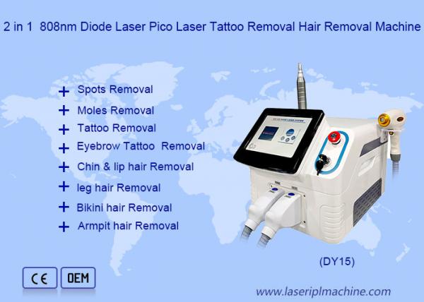 Quality Spa 808 Nm Diode Laser Machine 2 In 1 Hair Removal And Picosecond Tattoo Removal for sale