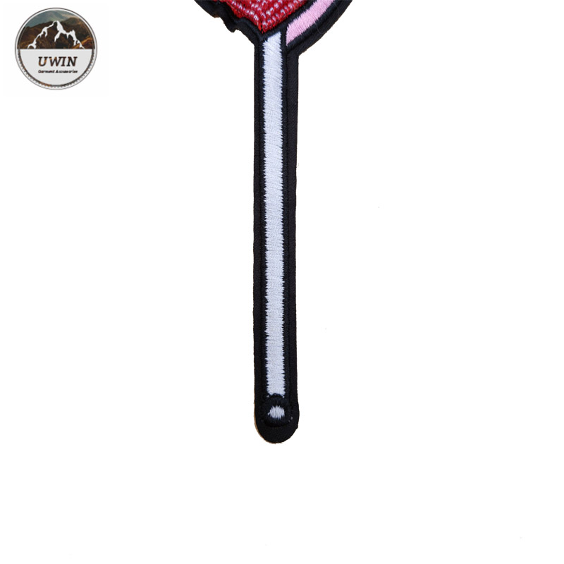 Iron On Backing Beaded Applique Patches With Bee / Heart Lollipop Shape
