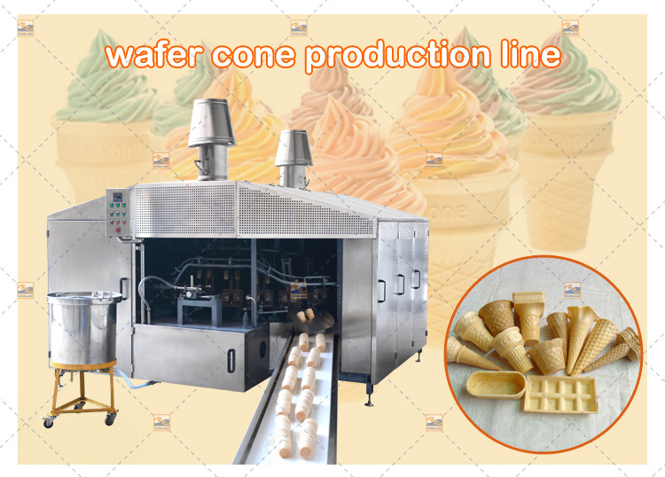 SS Large Scale Wafer Cone Maker Automatic Wafer Cone Production Equipment 0.75kw
