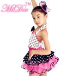 Sweet Heart Neckling Tiered Layered Skirt Polka Dots Children'S Dance Costumes