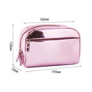 Wholesale Compact Girls Glitter PU Leather Zipper Makeup Bag from china suppliers