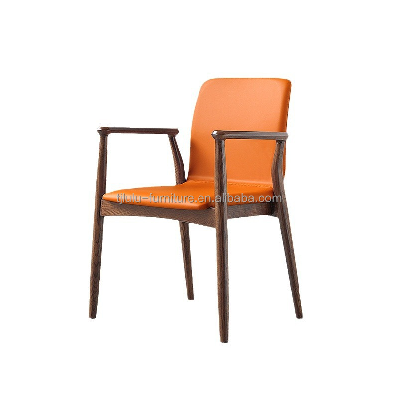 Rubber Wood Frame Dining Chair for Restaurant Customize Luxury Modern Wooden Furniture