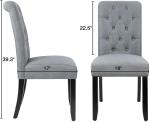 Armless High Back Upholstered Dining Chairs With Solid Wood Legs Tall Back