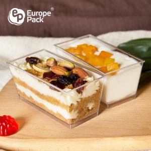 Wholesale Plastic Dessert Containers Europe Pack Bpa Free Rectangle Disposable Food PS Custom LOGO Printing Clear Plastic Packagin from china suppliers