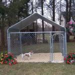 6FT Hot-Dipped Galvanized Diamond Steel Dog Kennel Outdoor Dog Playpen