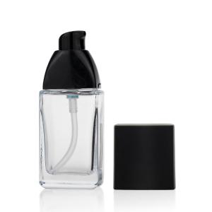 Wholesale Clear Empty Square Glass Bottle For Liquid Foundation custom logo printing from china suppliers