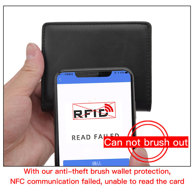 PU Leather Pop Up Rfid Push Slim Minimalist Metal Business Credit Id Wallet For Men With Gift Box Card Holder