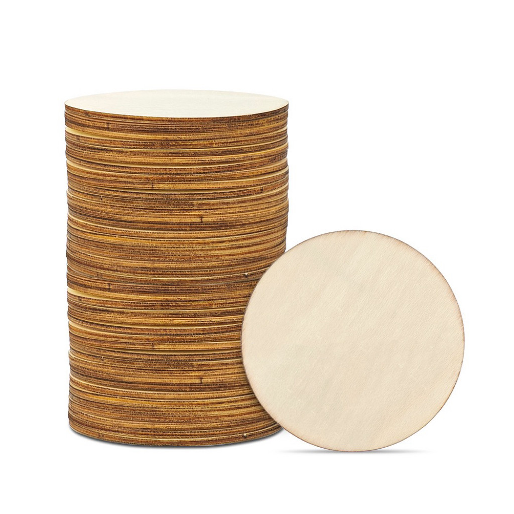 DIY Customized Blank Round Sublimation Wood Coasters For Sublimation Heat Transfer Printing